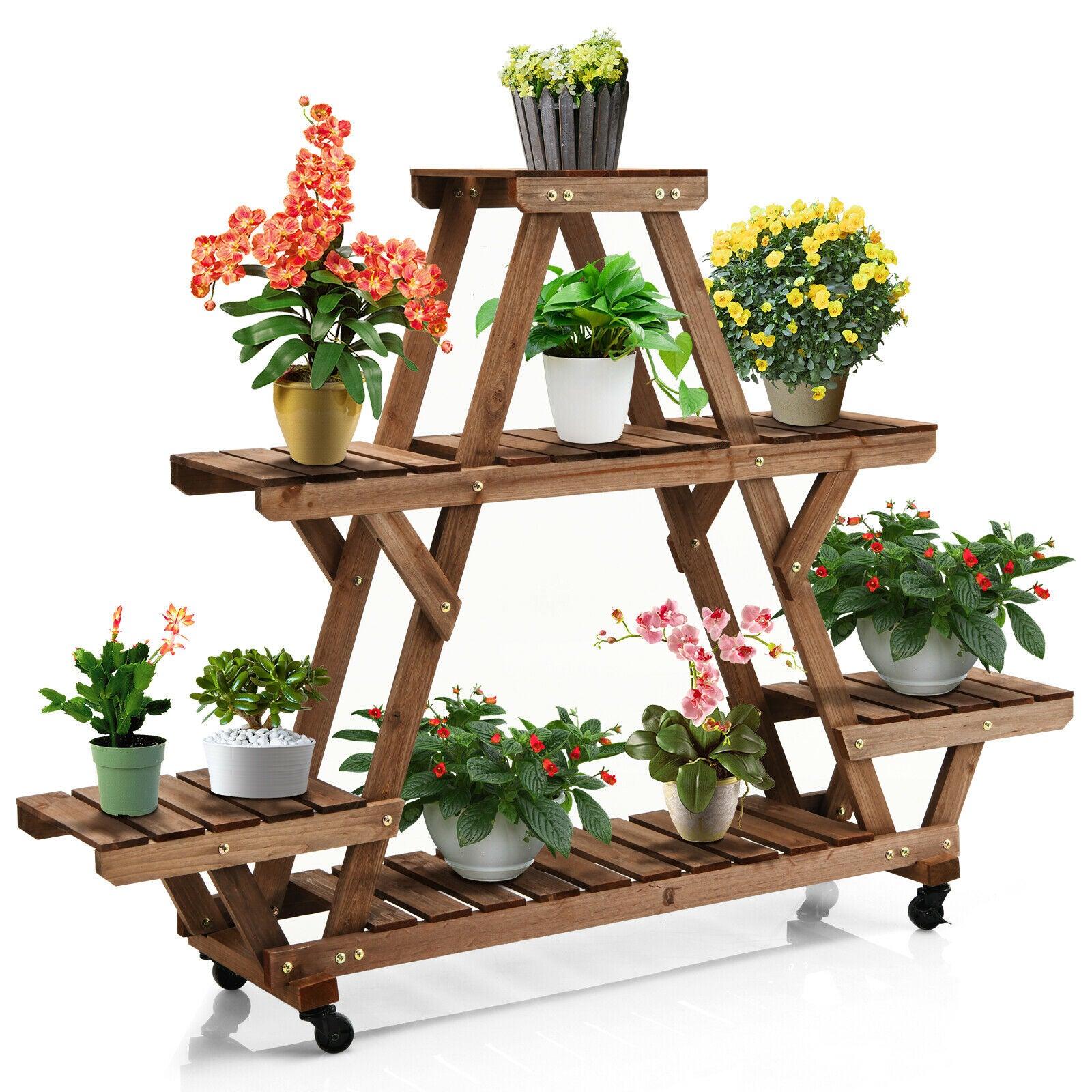 Rv Plant Racks 4 Layers Garden Rolling Trolley Plant Stand Rack Shelf – Luxe Labyrinth