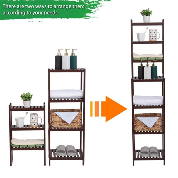 Removable Bamboo Shelf Storage Rack Holder